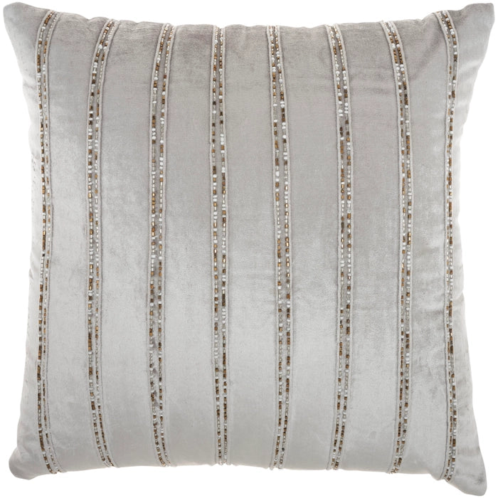 Lilou Light Grey Throw Pillow - Elegance Collection