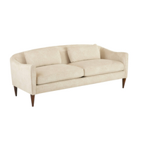 Vincent 80.5" Textured Ivory & Dark Walnut Sofa