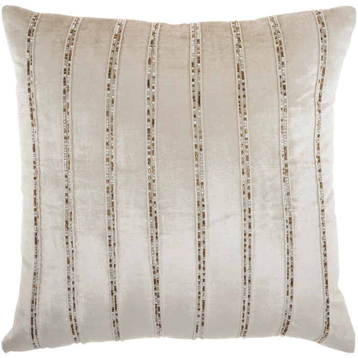 Lilou Beige Throw Pillow - Elegance Collection