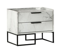 Antonina Modern White Marble Nightstand