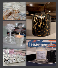 Opal Glass Five-Wick Candle Jar Amber & Black/ Cedar Leaf & Hinoki Cypress (Set of 2)