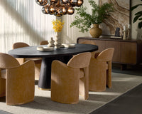 Tasmin 98" Black Acacia & Brushed Gold Dining Table