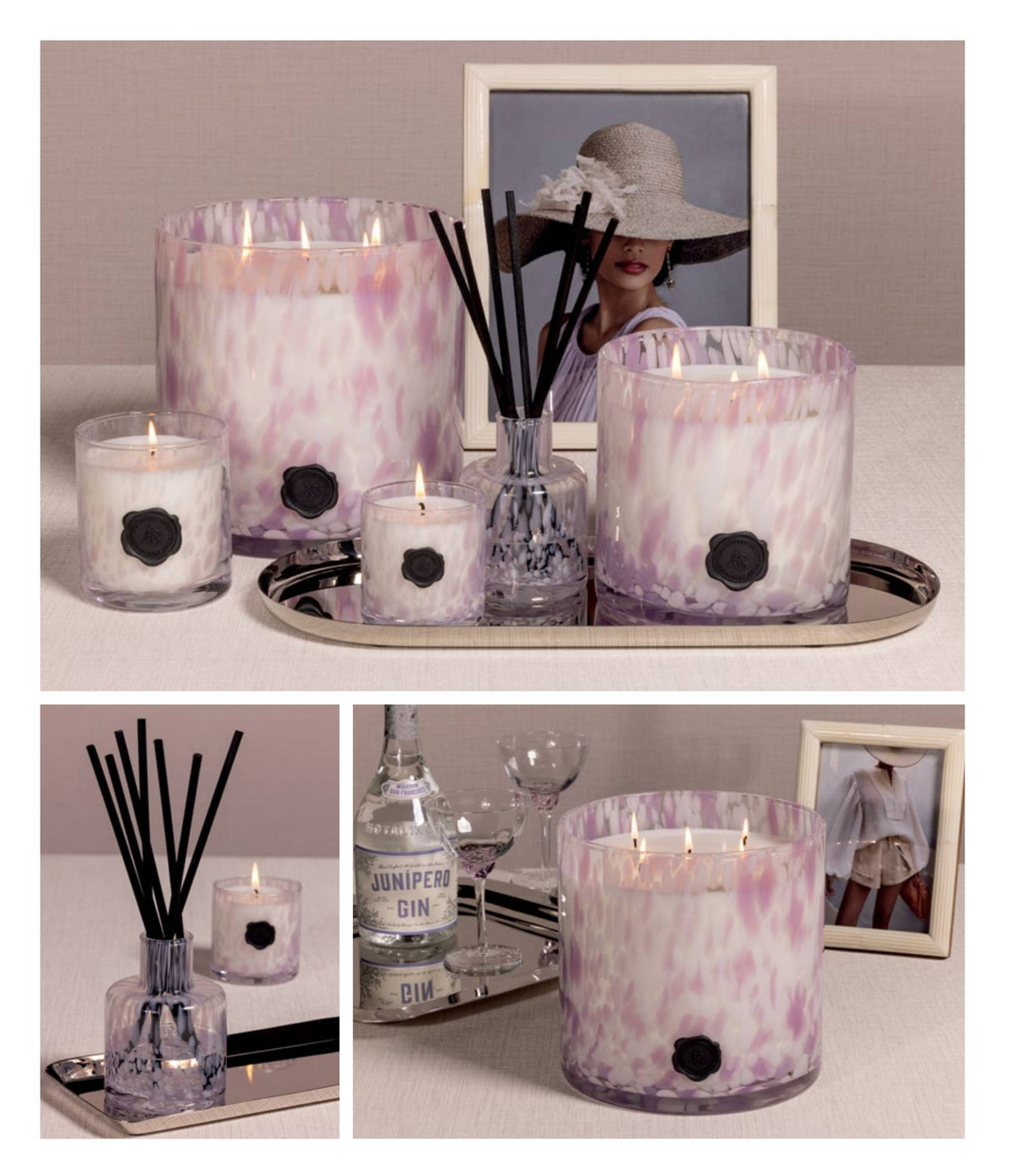 Opal Diffuser in Gift Box - White & Lilac/Elderflower Gin (Set of 4)
