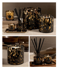 Opal Glass Five-Wick Candle Jar Amber & Black/ Cedar Leaf & Hinoki Cypress (Set of 2)