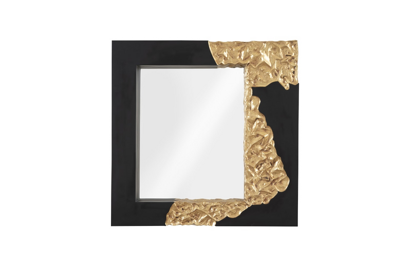 Mars Gold Leaf Square Mirror