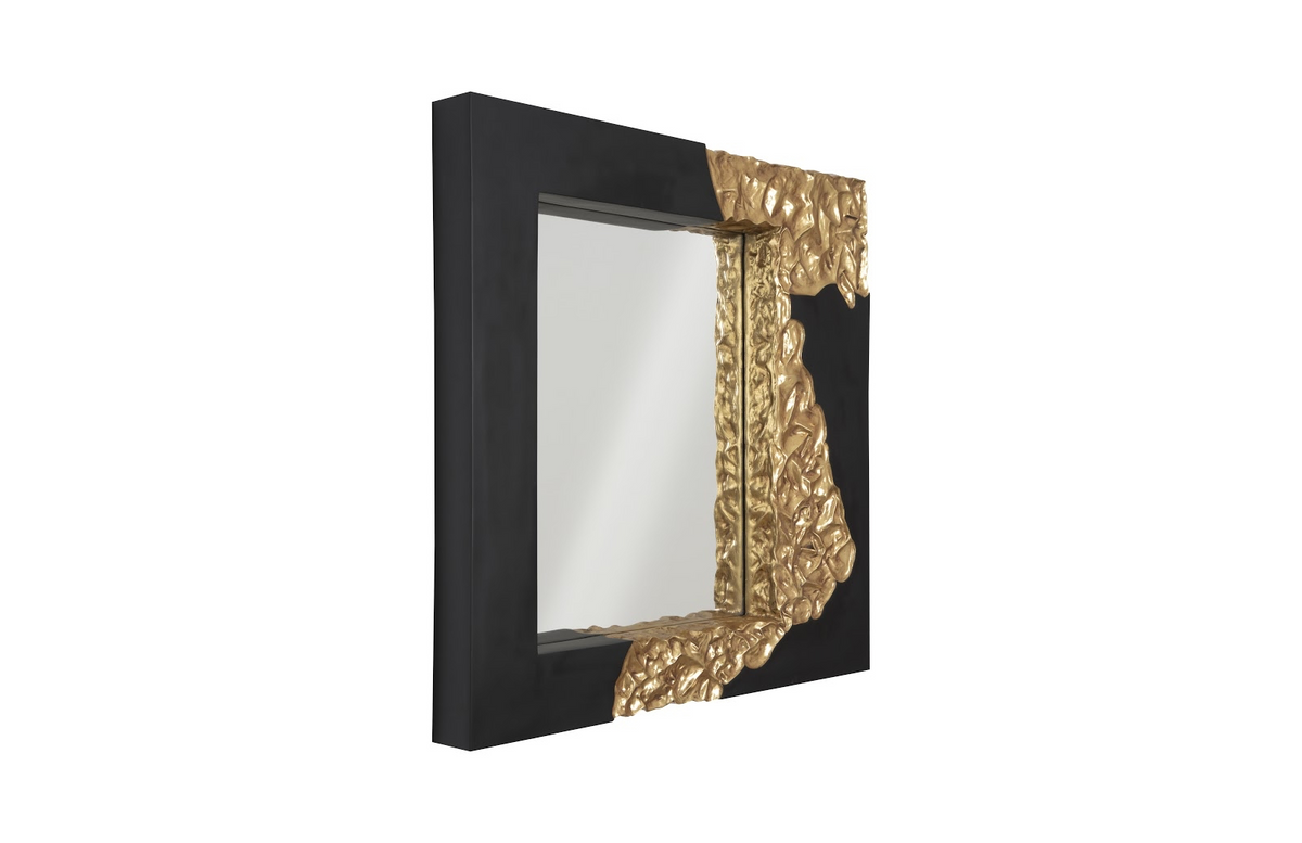 Mars Gold Leaf Square Mirror