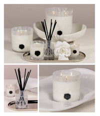 Opal Glass Five-Wick Candle Jar White/Gardenia (Set of 2)