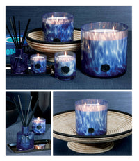 Opal Glass Five-Wick Candle Jar Dark Blue/Sea Salt & Coastal Mist (Set of 2)