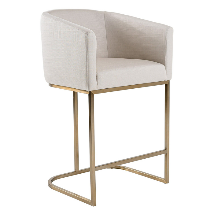 Ren Off-White & Brass Counter Stool