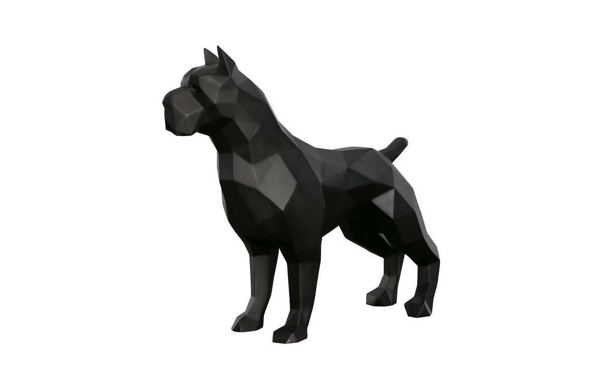 Pitbull Facet Sculpture Matte Black