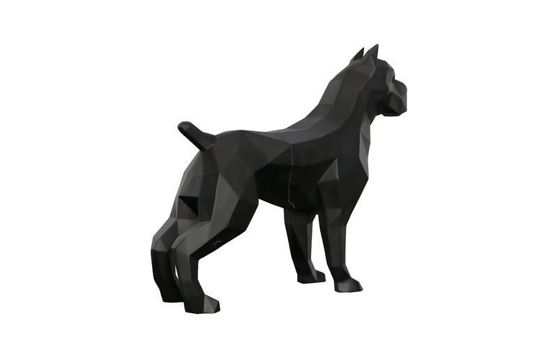 Pitbull Facet Sculpture Matte Black