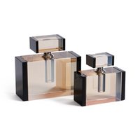 Deor Black & Amber Crystal Glass Perfume Bottle - Small (Set of 2)