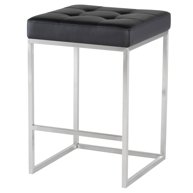 Chi Black Faux Leather Counter Stool