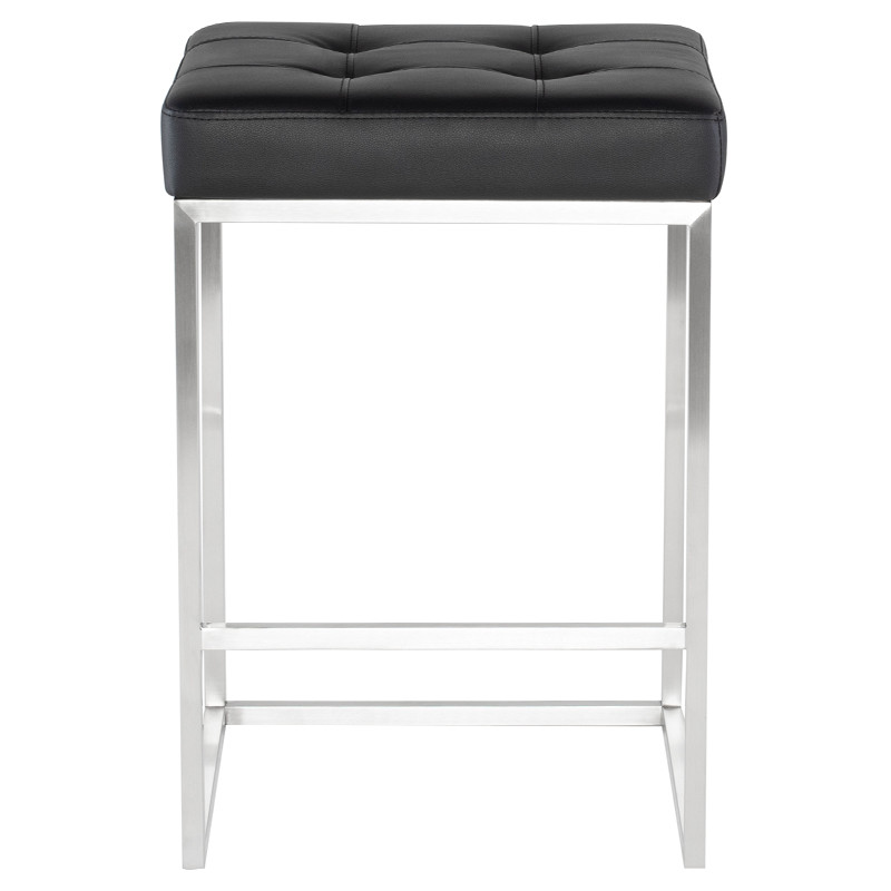 Chi Black Faux Leather Counter Stool