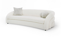 Kiano Modern 4-Seater Curved White & Taupe Fabric Sofa