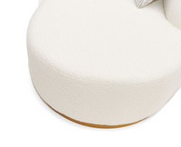 Giovanni Curved White Sectional Sofa With Beige Pillows