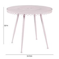 Palms Pink Outdoor Wrought Iron Cafe Table
