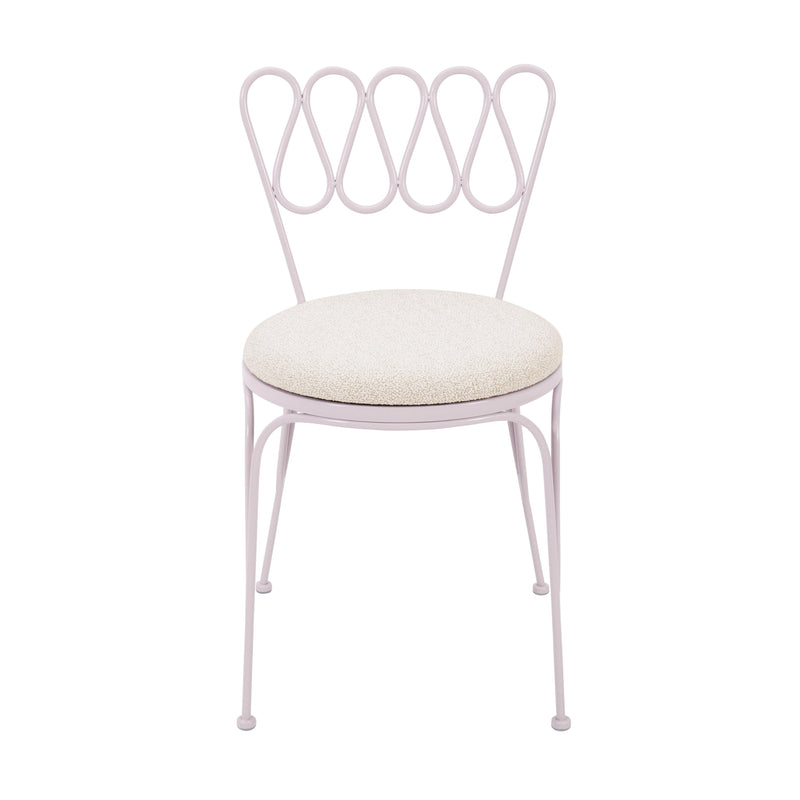 Palms Pink Outdoor Wrought Iron Dining Chair