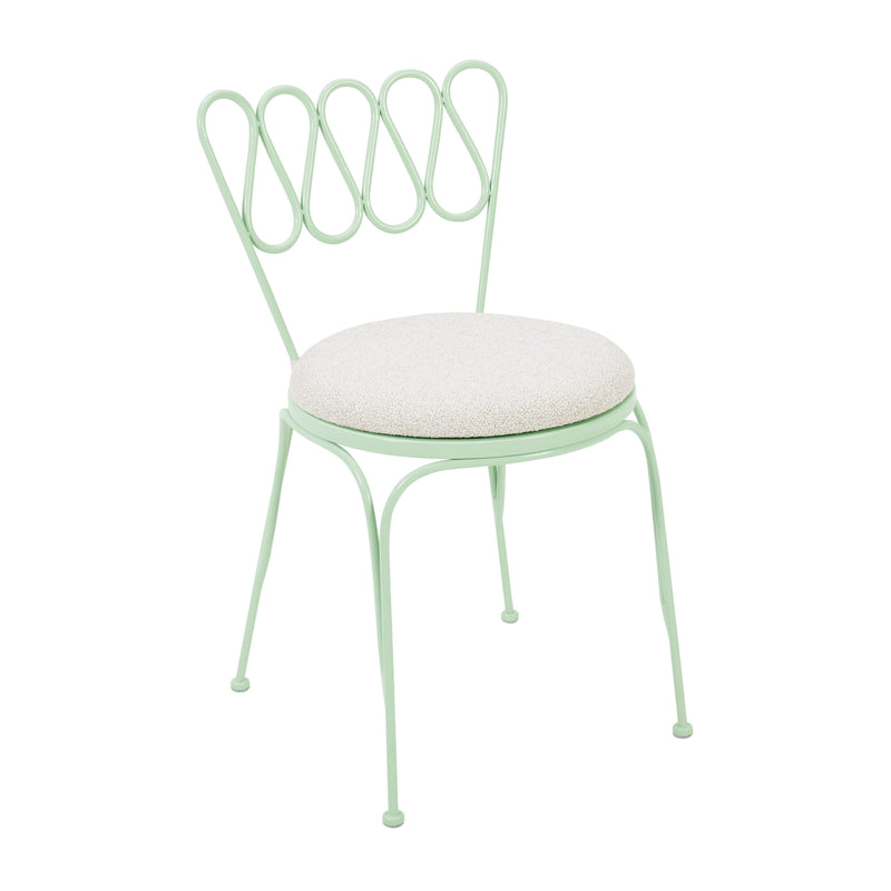 Palms Mint Green Outdoor Wrought Iron Chair