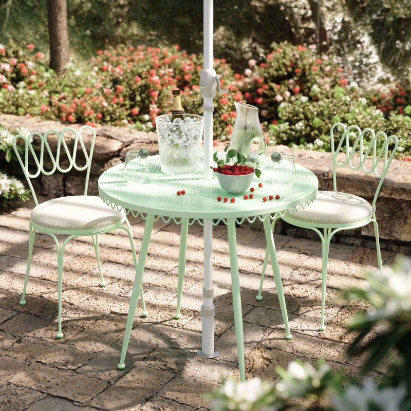 Palms Mint Green Outdoor Wrought Iron Chair