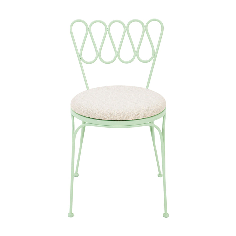 Palms Mint Green Outdoor Wrought Iron Chair
