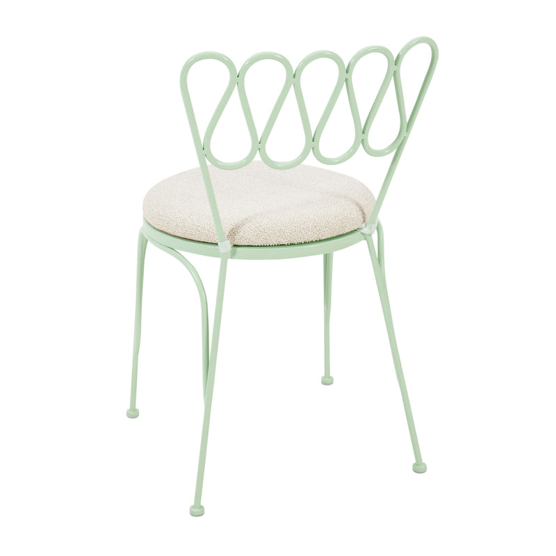 Palms Mint Green Outdoor Wrought Iron Chair