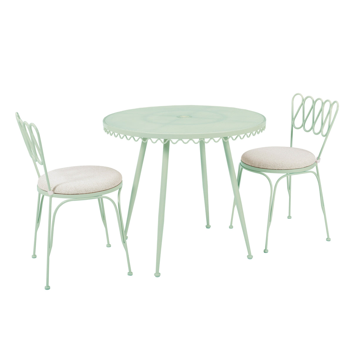 Palms Mint Green Outdoor Wrought Iron Chair
