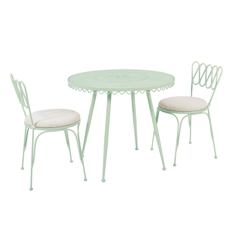 Palms Mint Green Outdoor Wrought Iron Chair