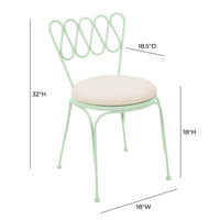 Palms Mint Green Outdoor Wrought Iron Chair