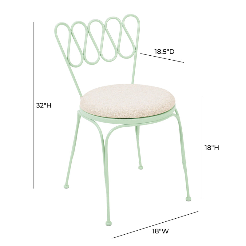 Palms Mint Green Outdoor Wrought Iron Chair