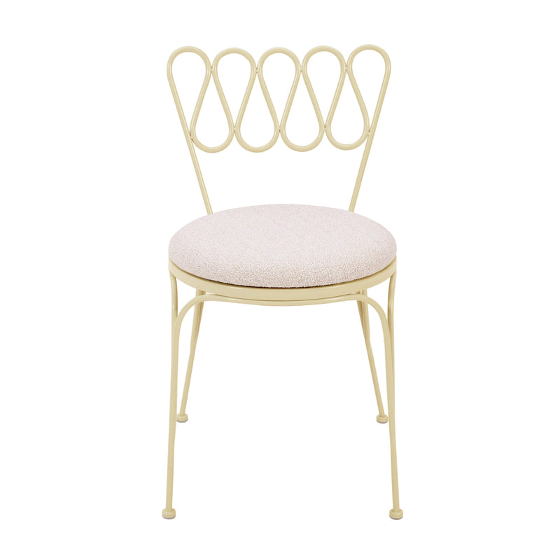 Palms Cream Outdoor Wrought Iron Chair
