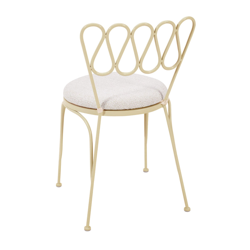 Palms Cream Outdoor Wrought Iron Chair