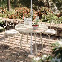 Palms Cream Outdoor Wrought Iron Cafe Table