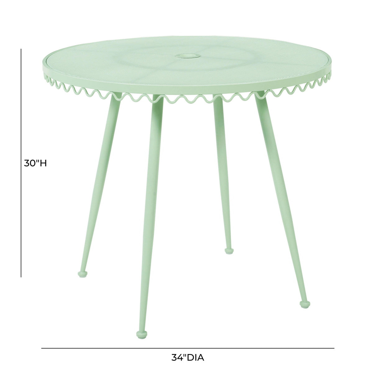 Palms Mint Green Outdoor Wrought Iron Cafe Table