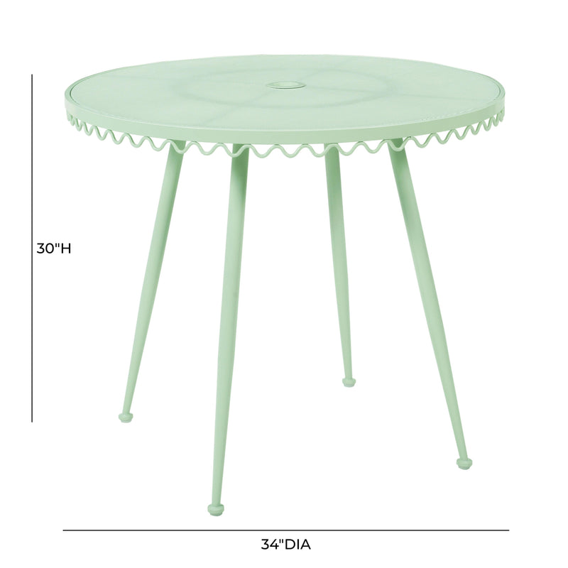 Palms Mint Green Outdoor Wrought Iron Cafe Table