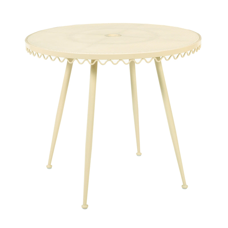 Palms Cream Outdoor Wrought Iron Cafe Table