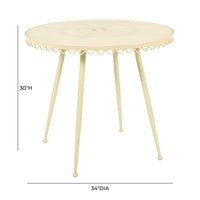 Palms Cream Outdoor Wrought Iron Cafe Table
