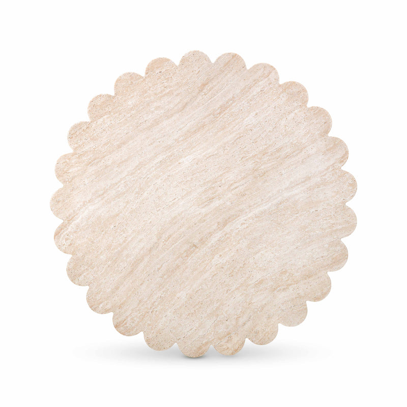 Petals Washed Travertine Finish Indoor / Outdoor 36" Round Coffee Table