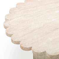 Petals Washed Travertine Finish Indoor / Outdoor 36" Round Coffee Table