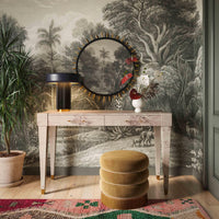 Lakka Brown Velvet Ottoman - Luxury Living Collection