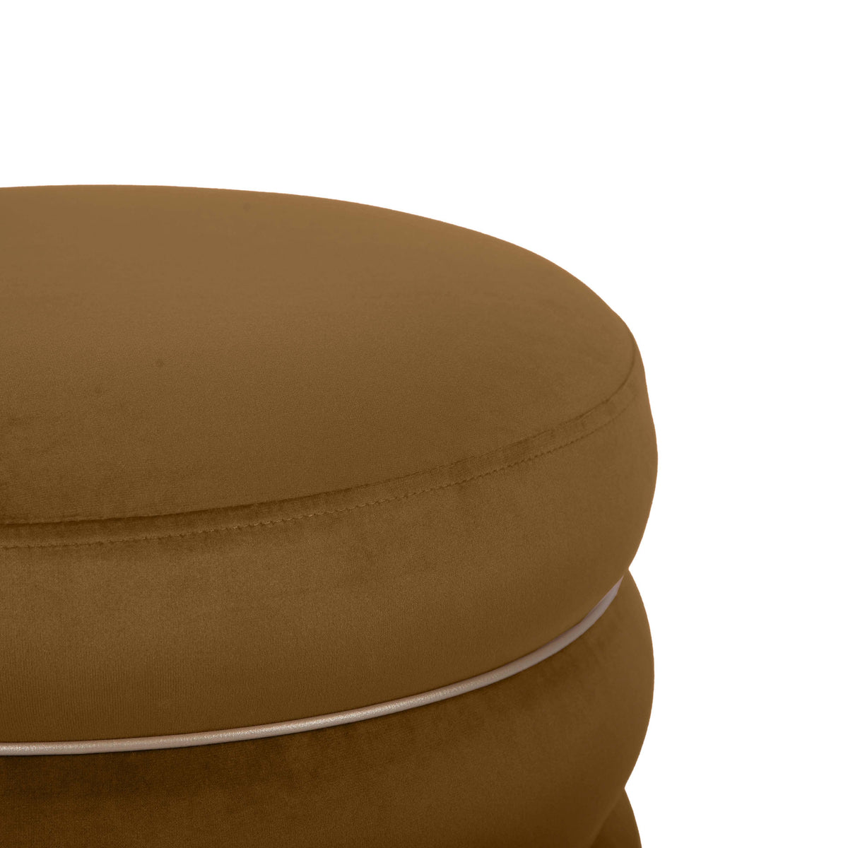 Lakka Brown Velvet Ottoman - Luxury Living Collection