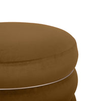 Lakka Brown Velvet Ottoman - Luxury Living Collection