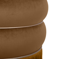 Lakka Brown Velvet Ottoman - Luxury Living Collection