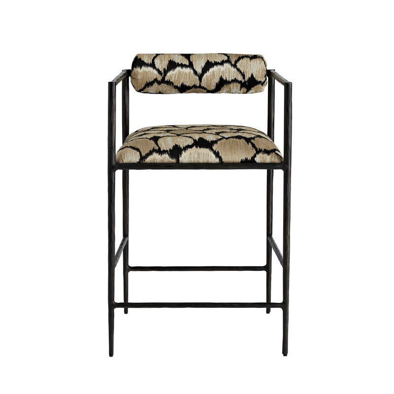 Musa Embroidered Iron Counter Stool