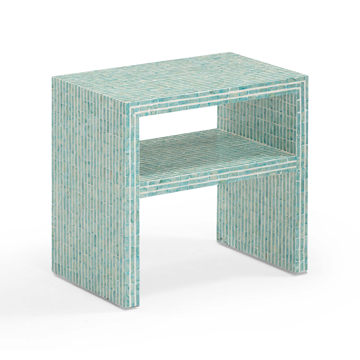 Monroe Blue Capiz Shell Nightstand