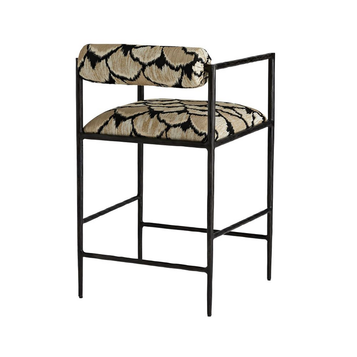 Musa Embroidered Iron Counter Stool