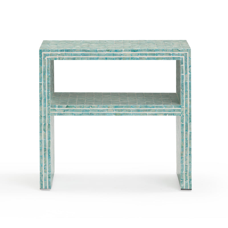 Monroe Blue Capiz Shell Nightstand