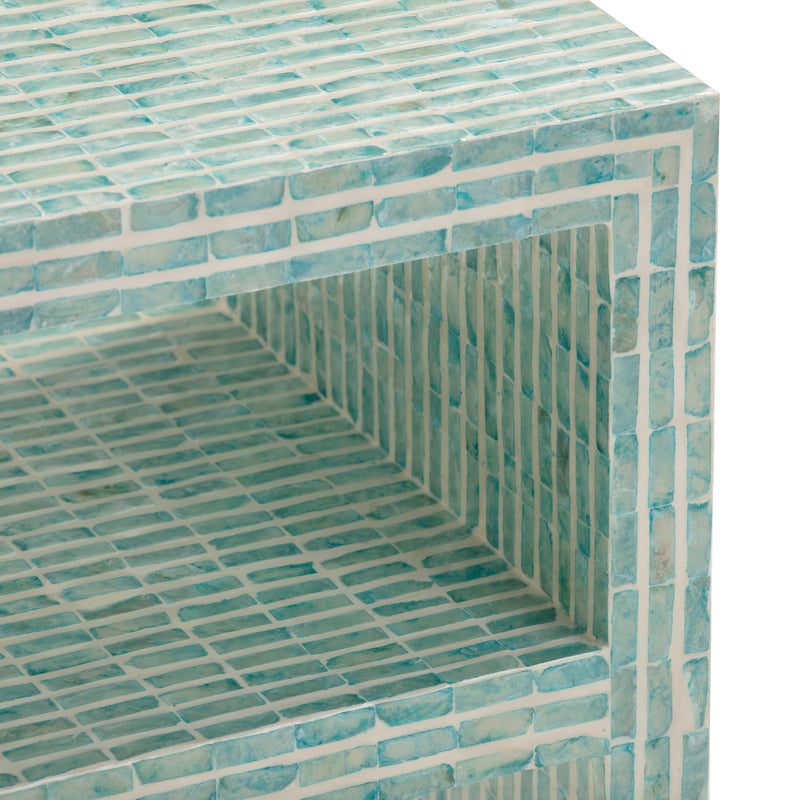 Monroe Blue Capiz Shell Nightstand