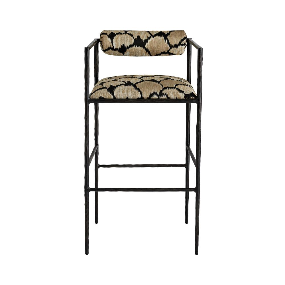 Musa Embroidered Iron Bar Stool