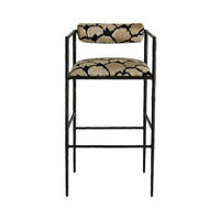 Musa Embroidered Iron Bar Stool